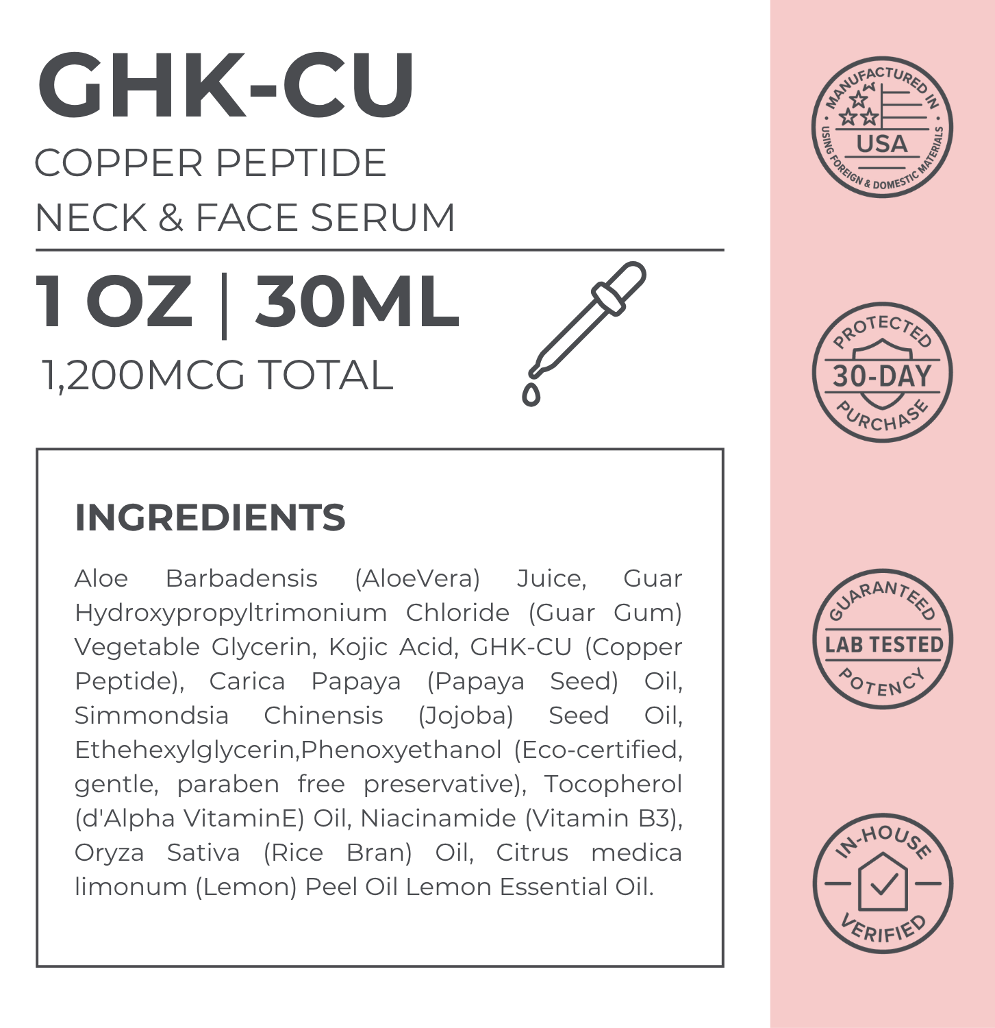 GHK-Cu Copper Peptide Neck & Face Serum