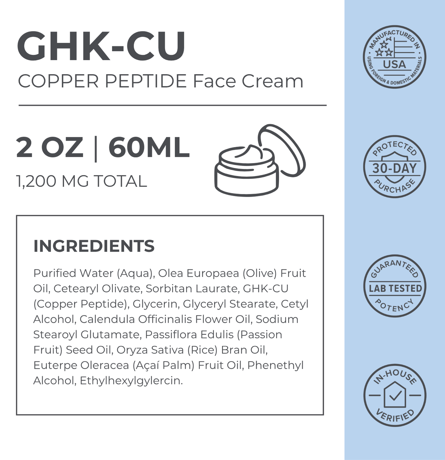 GHK-Cu Copper Peptide Face Cream